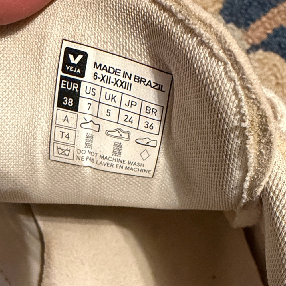 Veja Beige and Blue Women's Sneakers - Picture 3 of 6